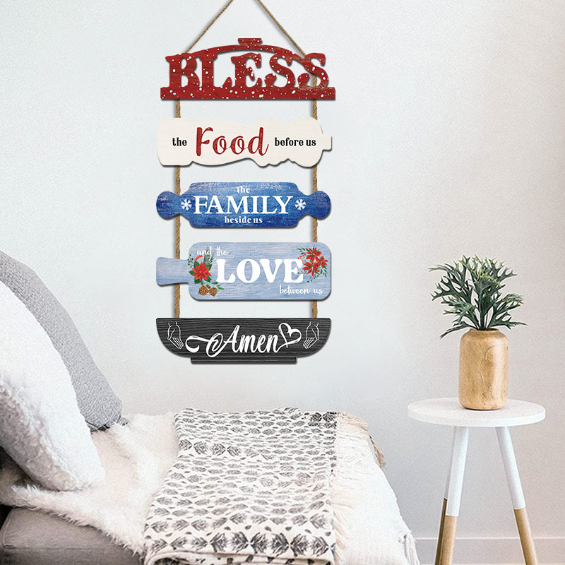 Picture of Cross-border American Country Wooden Listing Home Decoration Living Room Background Wall Decoration Wooden Plate Wooden Painting Mural Door Hanging