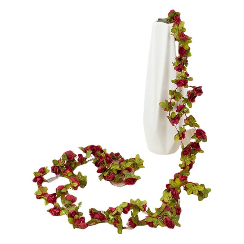 Cross-Border Simulated Rose Vine Wedding Flower Vine Shooting Background Wall Photography Floral Spring and Autumn Peony Manufacturer Wholesale