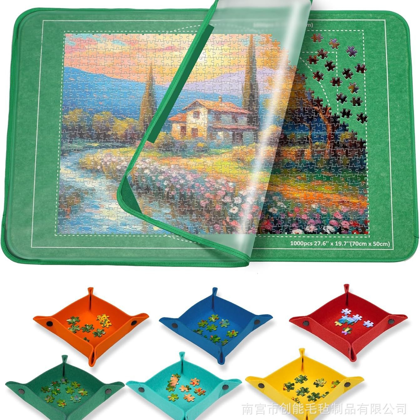 Thickened Foldable Puzzle Blanket Puzzle Mat Puzzle Board Piece Box Adult Puzzle Bracket regular 1000 Pieces