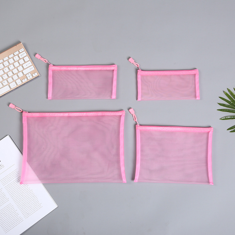 Picture of Mesh Toy Storage Transparent Zipper Bag Nylon Plus Upgrade Encryption Mesh Pencil Bag Student Examination Pencil Bag Makeup Wash
