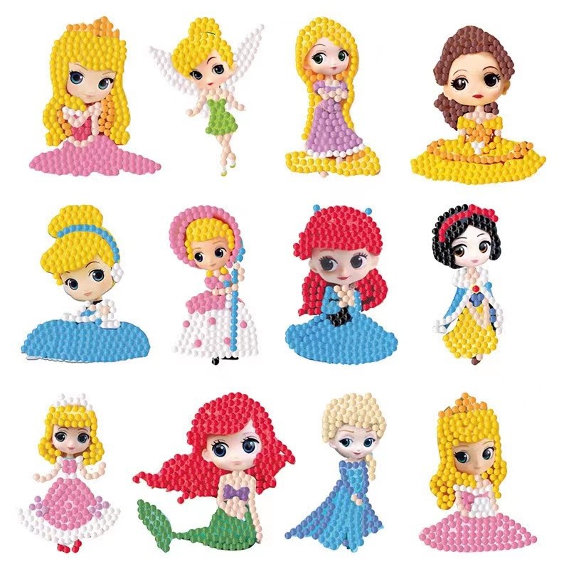 New Cartoon children's diy Diamond stickers Princess Aisha handmade material package paste full diamond painting