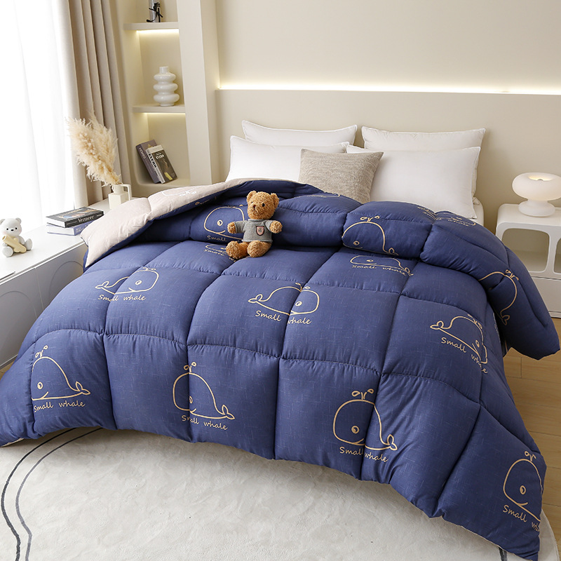 Picture of Factory wholesale thick warm winter quilt single student dormitory quilt double core bedding four seasons feather silk quilt