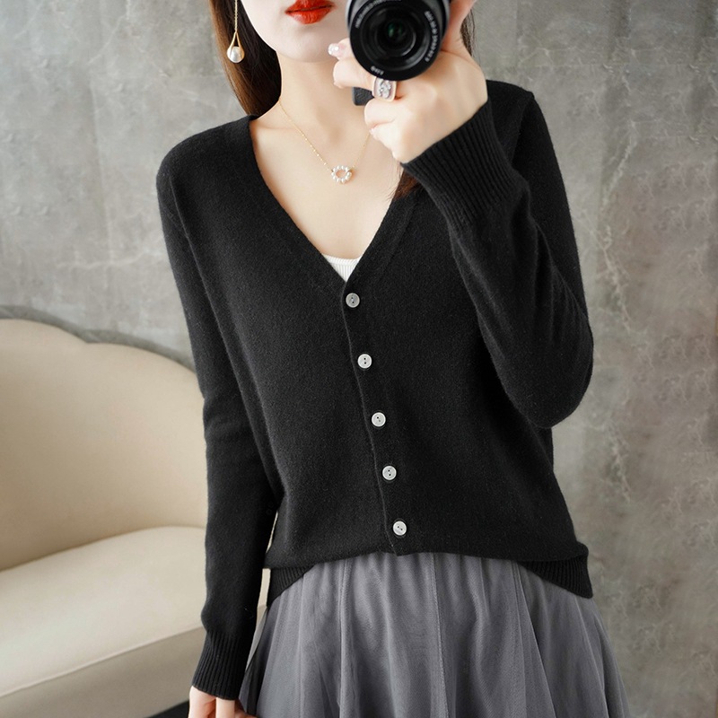 Picture of Knitted Cardigan, Large Size Sweater Cardigan, Women's Loose Cardigan, Short Autumn and Winter Outwear, Women's Long-Sleeved Jacket Base
