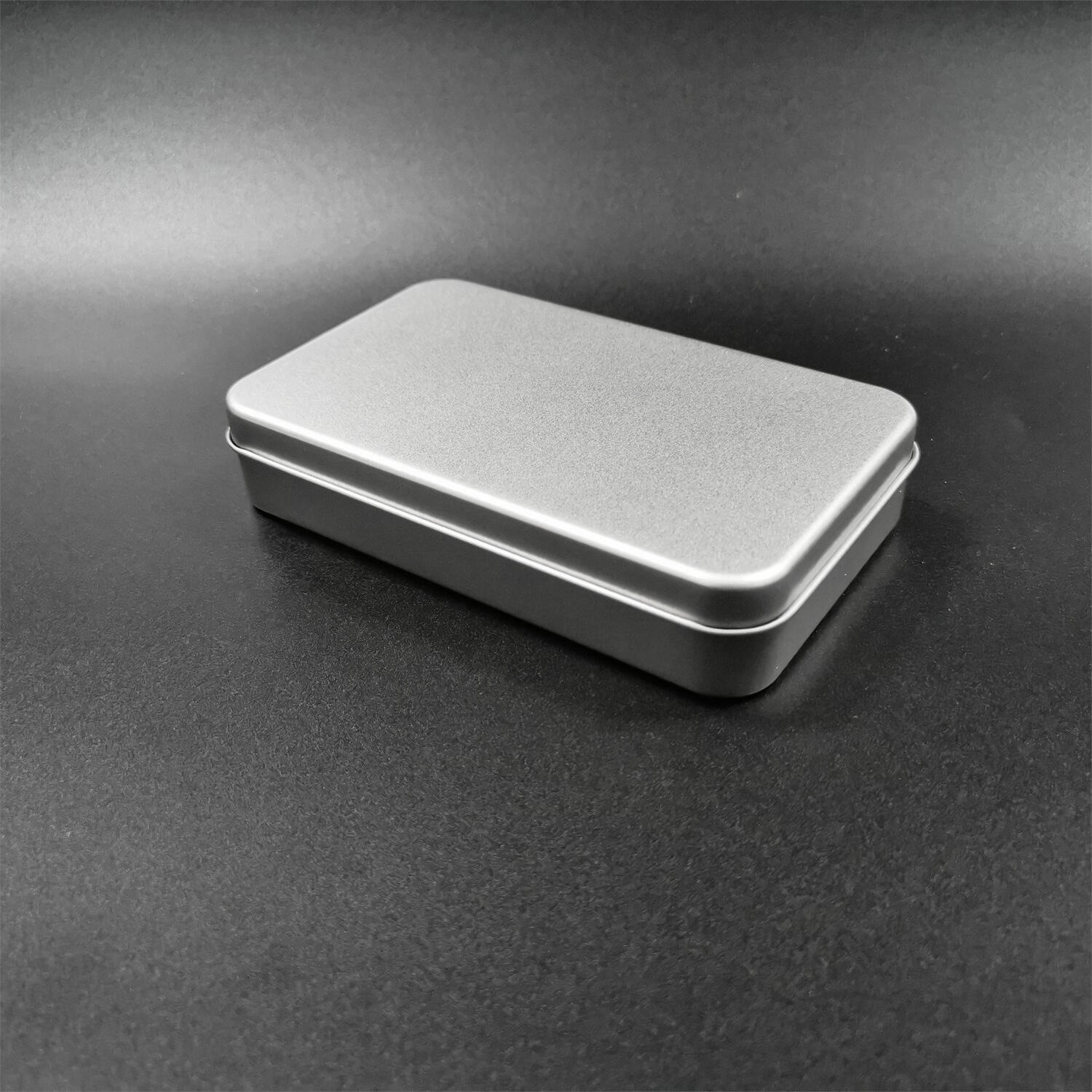 Picture of Square Iron Box Packaging in stock Silver White Push-pull Flip Instagram Small Iron Box with Window Opening Tinplate Box Iron Box