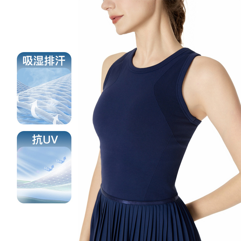Picture of New Low Waist Tennis One-Body Skirt Single Matching Base Shorts with Fixed Cup Three-Dimensional Cut Slim-Fit Sports Skirt