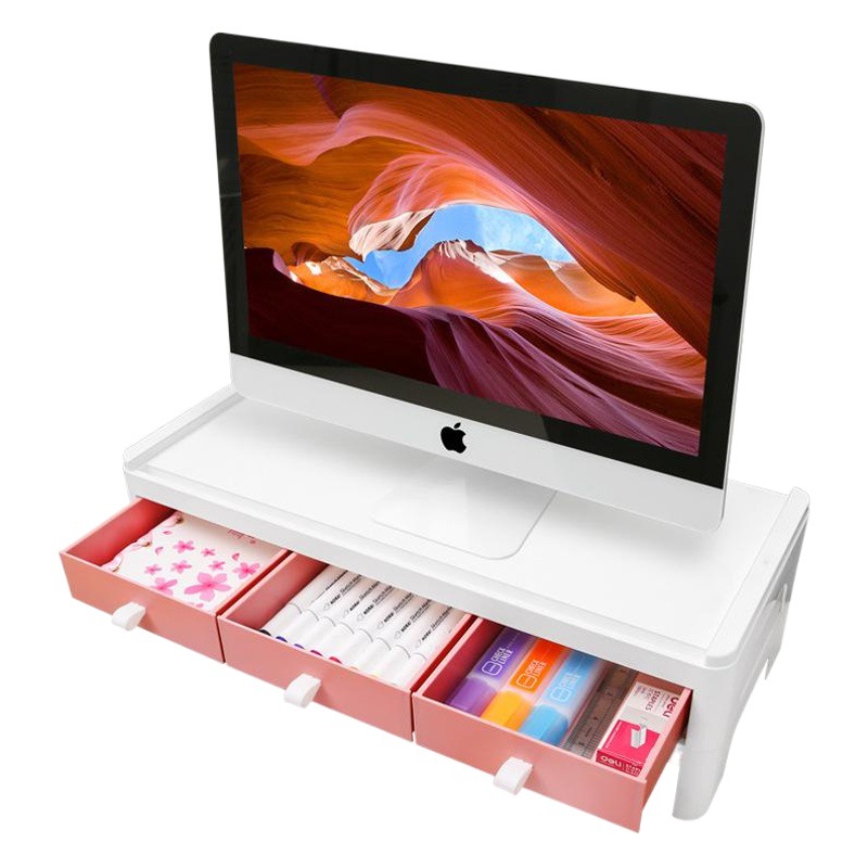 Desktop Computer Elevated Rack Office Desktop Monitor Base Bracket Desktop Keyboard Storage Pad High Storage Shelf