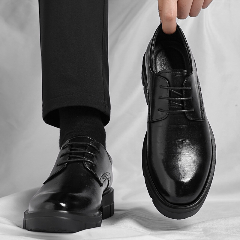 Business formal leather shoes plush work shoes increase the height of 8CM men's leather shoes height increase shoes 10CM men's shoes one drop ship