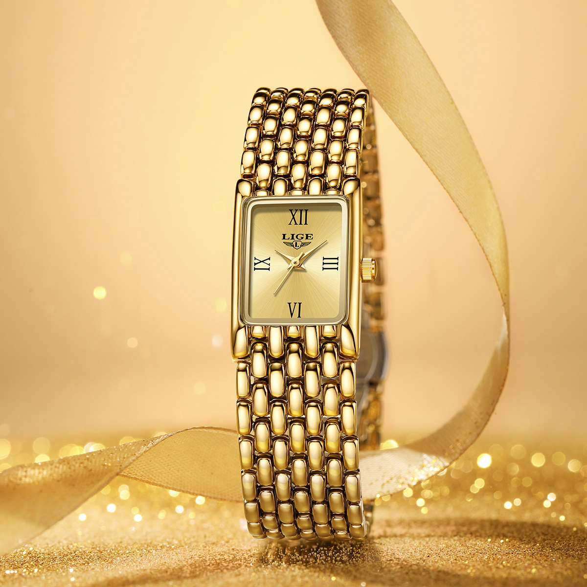 Picture of LIGE Cross-border New Casual Simple Small Square Quartz Watch Niche Exquisite Watch Elegant High-value Watch