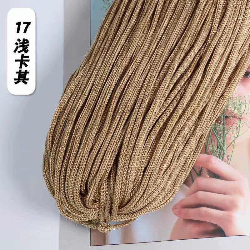 Picture of Light body thread ice silk thread hook hat hook thick hollow thread bright silk thread hand-woven off-shelf sun hat thick wool