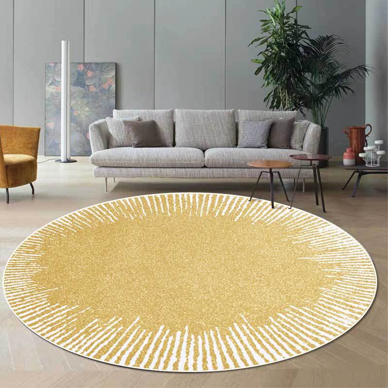 Cross-Border fashion modern golden abstract white line living room bedroom hanging basket chair round mat carpet