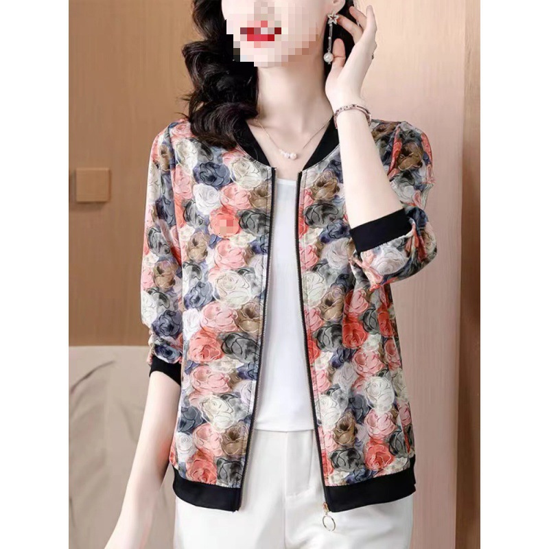 Short Coat Women's Spring and Autumn Summer New Korean Style Loose Jacket Long Sleeve Chiffon Sunscreen Clothes for Women