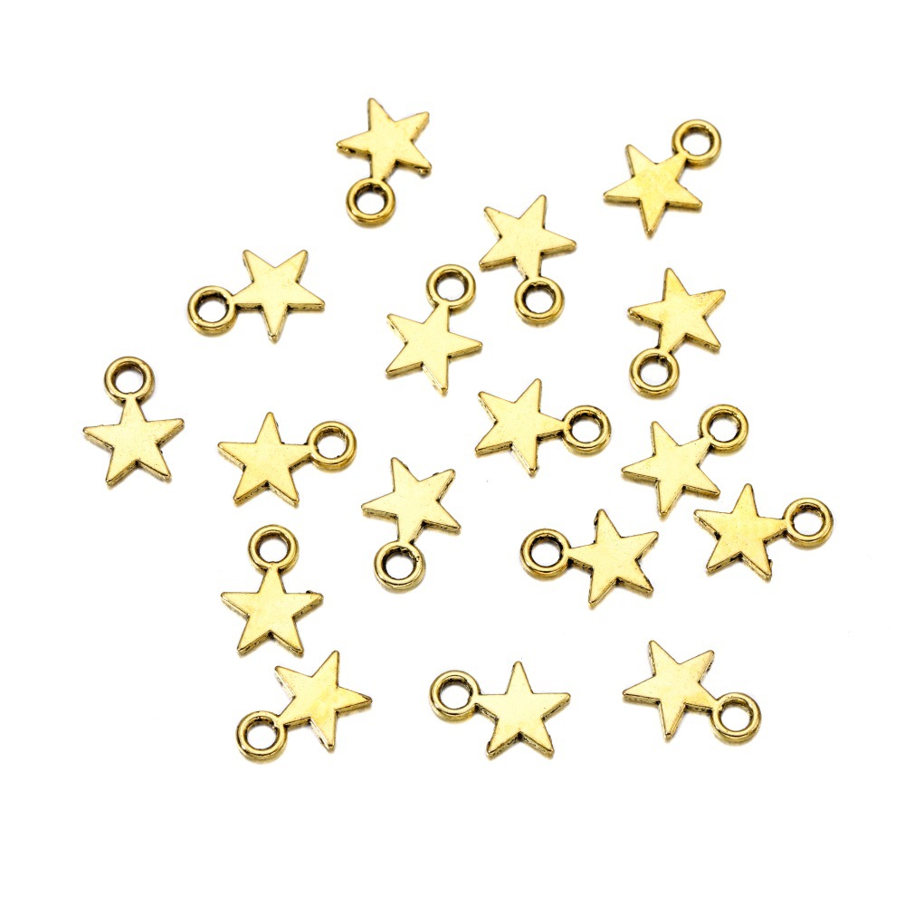 Picture of DIY handmade jewelry accessories alloy star pendant 100pcs homemade necklace key ring pendant manufacturers wholesale