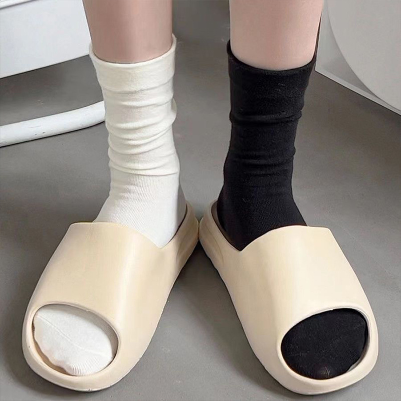 Confinement socks ins Japanese mid-calf length socks spring and summer solid color pile socks cross-border wholesale jk stockings women's white socks