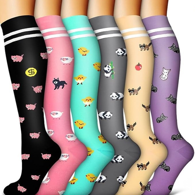 European and American Cross-Border Sports Compression Socks, Long Socks, Calf Socks, Compression Socks, Jump Rope Elastic Cycling Socks, Cross-Border Hot Sale