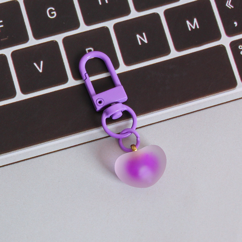 Picture of ins style AB color love beads keychain pendant diamond-shaped cut hanging hole door buckle girl's heart bag bag hanging jewelry