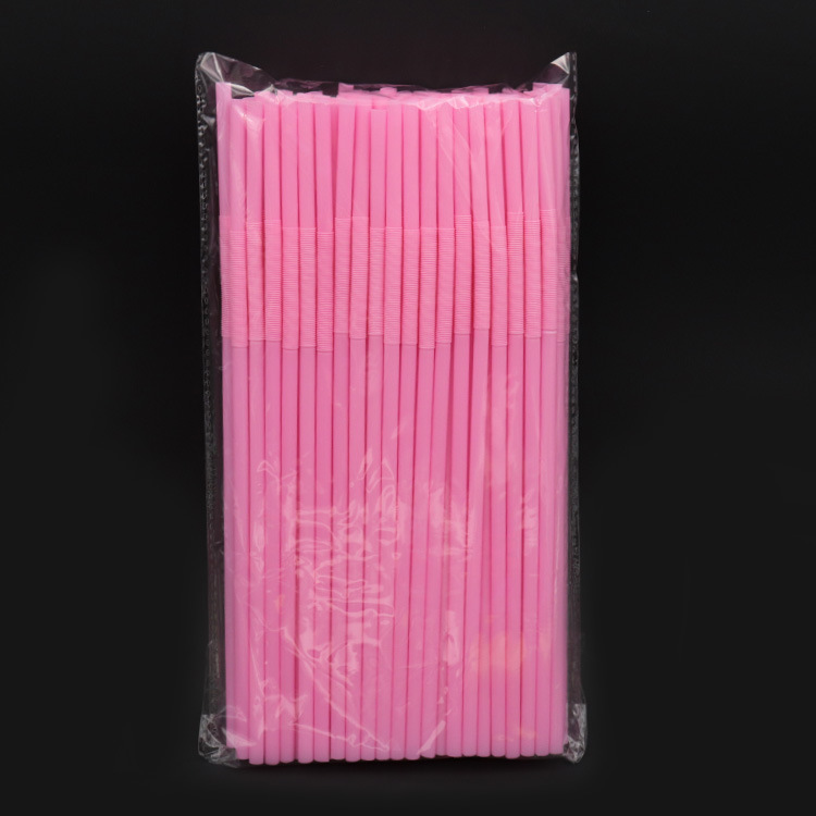 Picture of Seconds Amoy color art straw 8 color clear 100 PCs/pack disposable plastic creative bendable straw 6*260mm