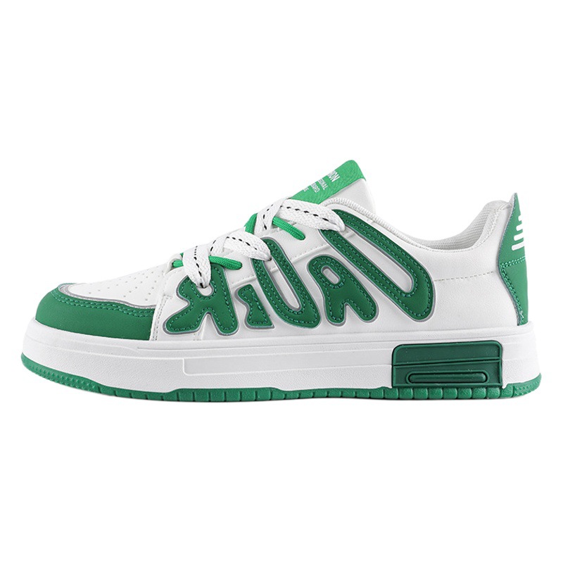 Spring and Autumn Men's Shoes 2025 New Trendy Versatile Hong Kong Style Casual Flat Shoes Youth Height Increasing Sports White Trendy Shoes