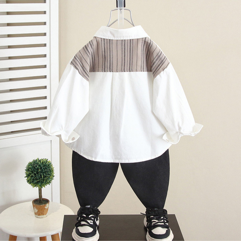 Picture of 6266 Children's Long Sleeve Shirt Spring and Autumn 2024 New Boys' Autumn Styline Shirt Baby's Autumn Clothes