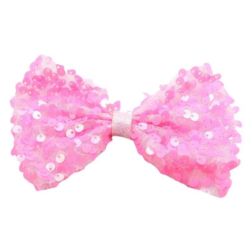 Korean headdress sweet color sequins princess style children bow hairpin girl spring hairpin diy hair accessories