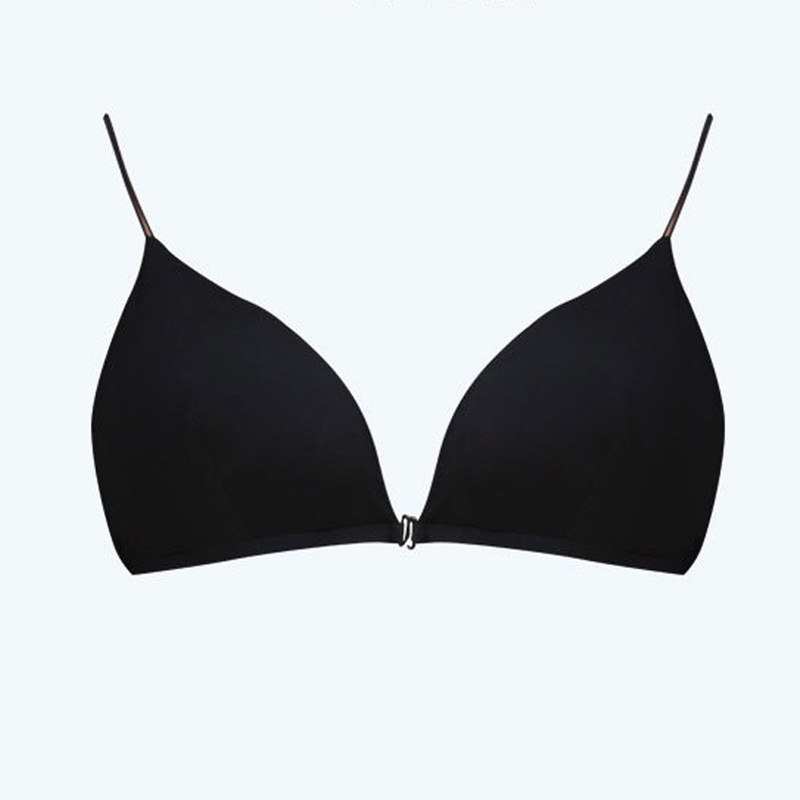 Picture of French Front Buckle Triangle Pure Cotton Tube Top Girl's Sexy Sports Small Sling Bra Beautiful Vest for Women