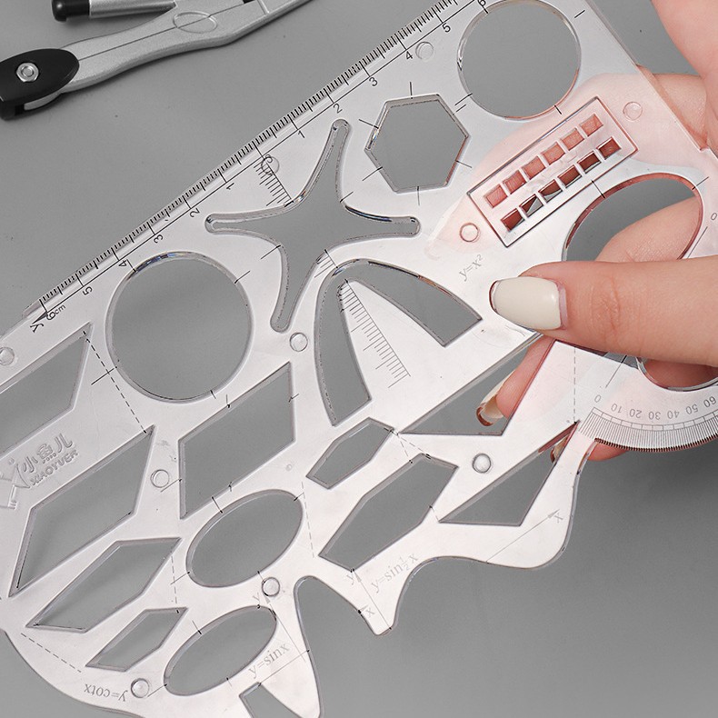 Xiaoyuer 8048 multi-function ruler student special drawing template ruler student function special template