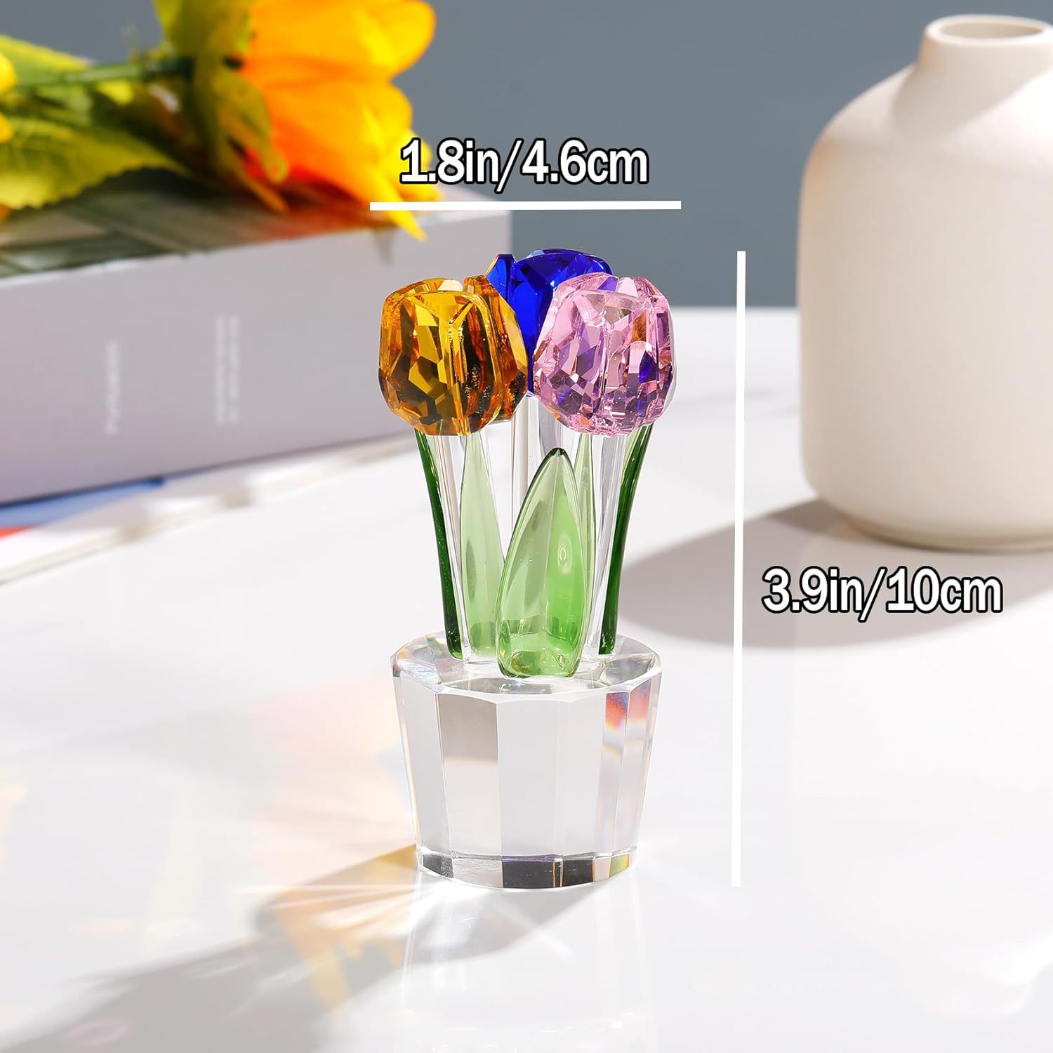 Picture of Cross-Border Best-Selling Tulip Crystal Crafts Ornaments Manufacturers Wholesale Home Living Room Desktop Flower Decoration