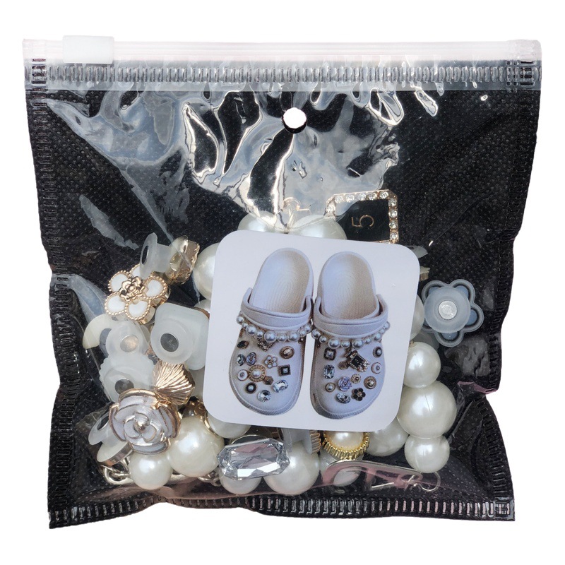 cross-border explosions cross hole shoes diy shoes flower small fragrance Pearl rhinestone accessories chain detachable shoe buckle