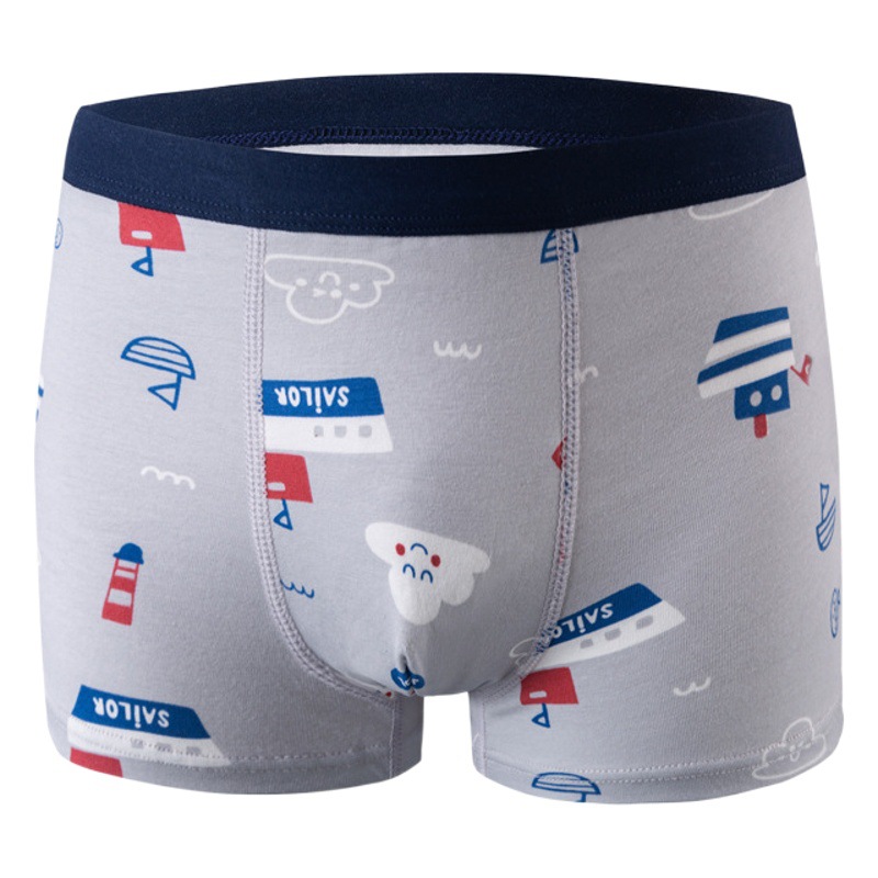 Children's Underwear Men's Boxer Cotton Big Children's Wholesale Student Shorts Boys a Cartoon Children's Four Corners