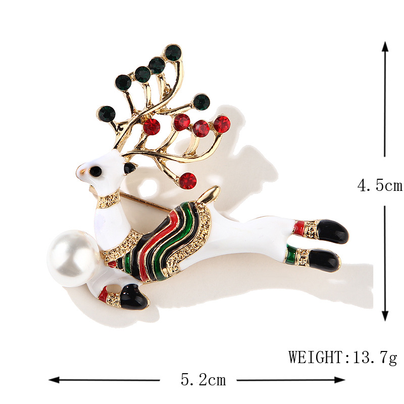 Picture of Lanhao European and American New Fashion Christmas Brooch Christmas Tree Shoes Elk Wreath Snowflake Bell Pin Women