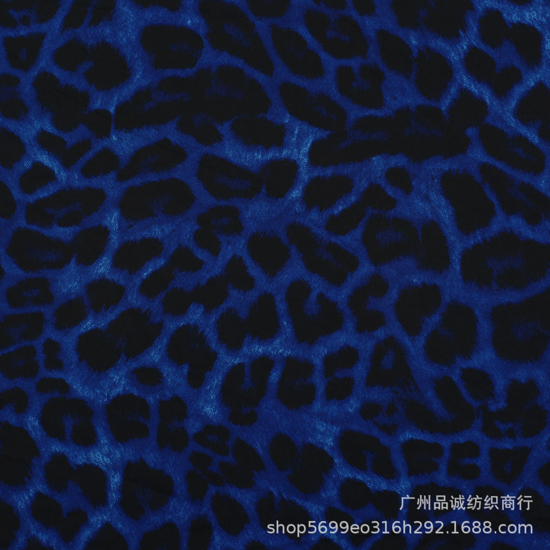 Picture of 100D four-sided elastic printing European and American leopard print chiffon printed cloth cross-border women's clothing dress shirt children's clothing fabric