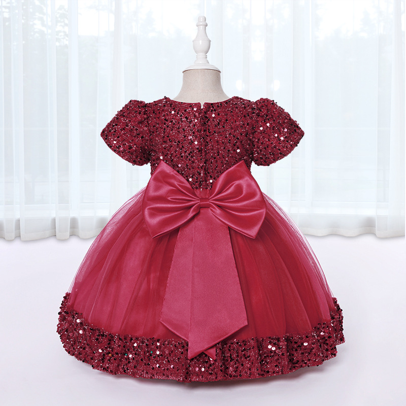 Picture of One-year-old dress baby girl children's dress Princess dress flower girl wedding dress puffy skirt Europe and the United States foreign trade wholesale cake skirt