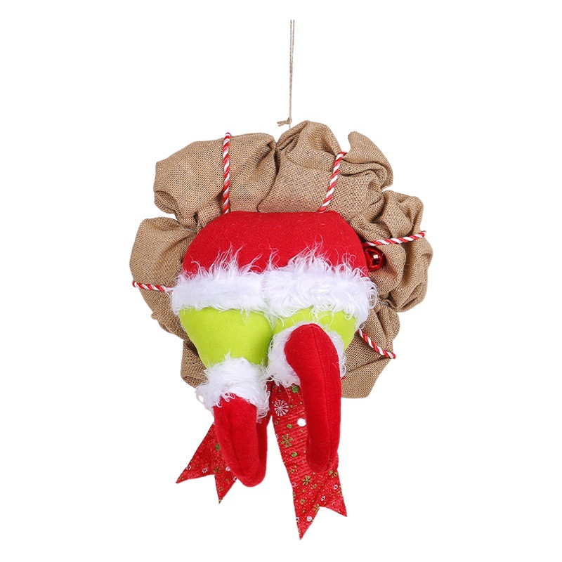 Christmas Thief Wreath Christmas elf leg Wreath Christmas burlap Wreath holiday decoration
