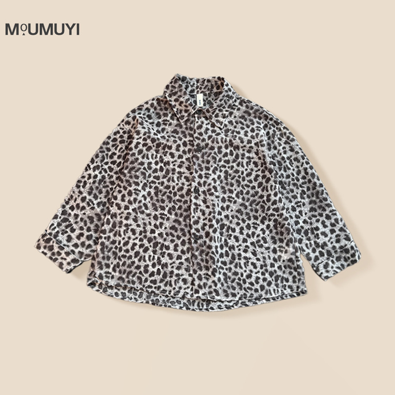 Children's Leopard Print Shirt 2025 Summer New Casual Long Sleeve Jacket Little Boy Sunscreen Chiffon Shirt Thin Trendy