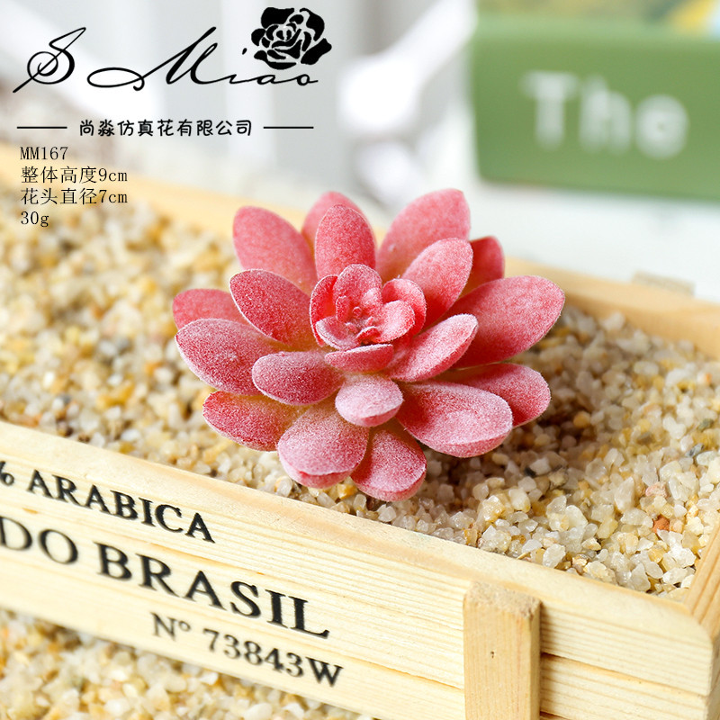 Picture of 006 Flocked Red Series Succulents Creative DIY Supplies Accessories Factory Direct Supply Wholesale Artificial Green