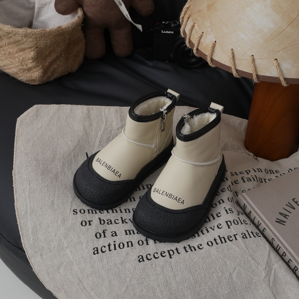 Picture of Xshx『Retro Paris』Children's Birkenstock-Style High-Top Snow Boots, Stable, Anti-Kick, Water-Resistant 249031