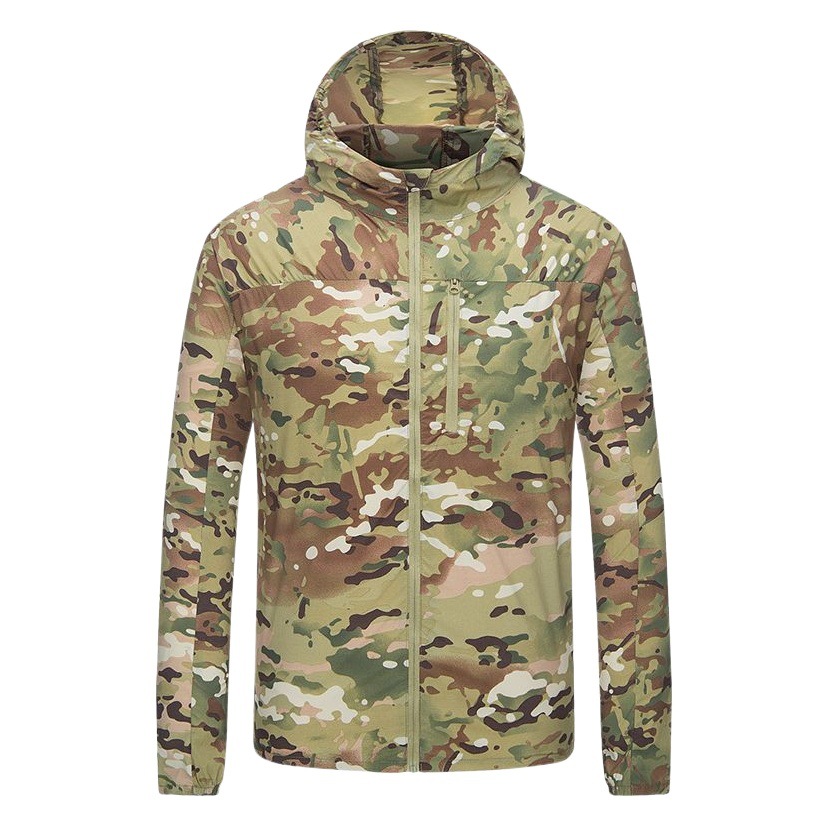 Outdoor Tactical Skin Clothing Men's Summer Hooded Sunscreen Clothing Breathable Waterproof Lightweight Sunscreen Clothing UV Protection
