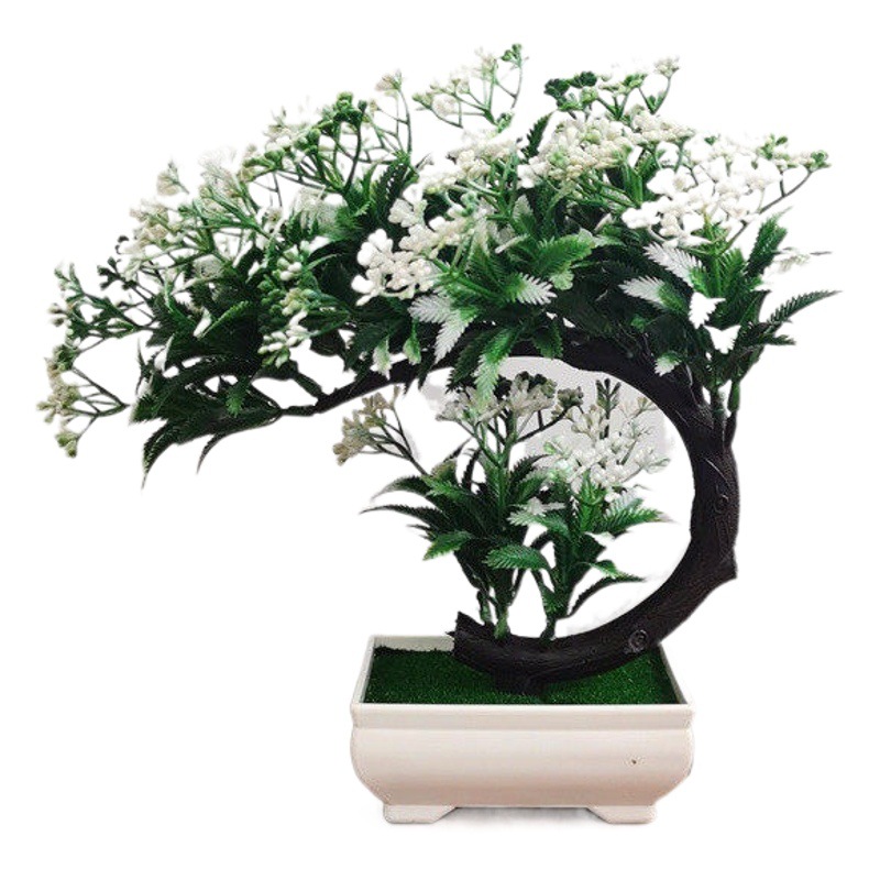 Artificial welcome pine potted plastic artificial flower peacock tree bonsai photography props home decoration artificial plant ornaments