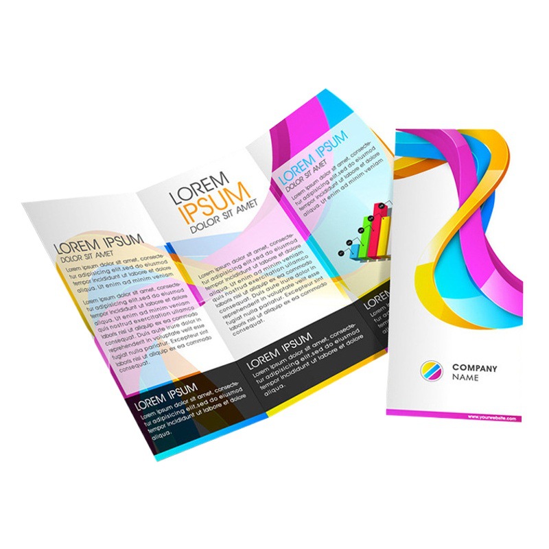 Factory flyer custom double-sided color page picture album instruction manual advertising design and production of half-folded three-fold A4 poster