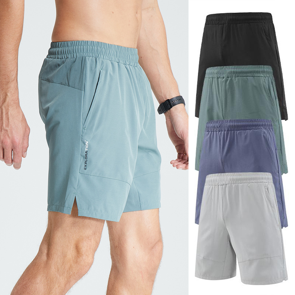 LULU Summer Quick-drying Ice Silk Shorts Men's Solid Color plus size Breathable Cool-feeling Training Pants Casual Fitness Running Pants