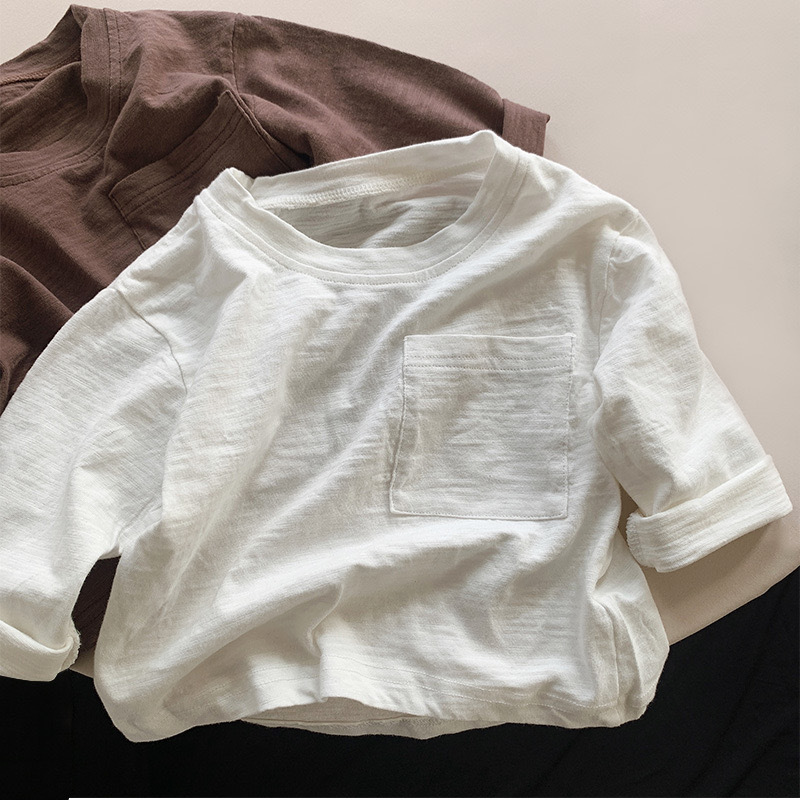 Picture of Bamboo Cotton Kidsren's Long-Sleeved T-Shirt 2025 Spring & Fall New Style Versatile Casual Cotton Bottoming Shirt for Boys and Girls
