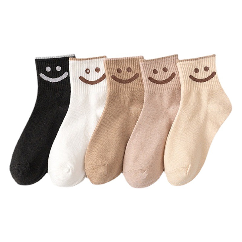 Men's and Women's Autumn and Winter Socks, Mid-Calf Socks, Women's Maternity Socks, Slouch Socks, Coffee-Colored Striped Socks with Ruffled Edges and Bow Ties, Zhuji Socks