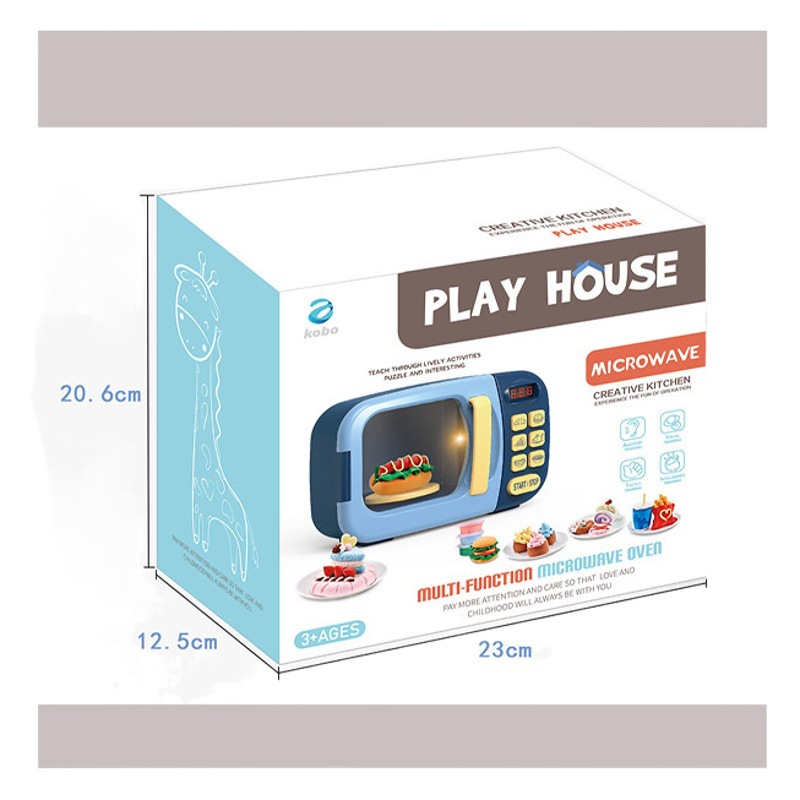 Simulation Small Household Appliances Kitchen Electric Microwave Oven Timing Fun Children's Play House Cooking Toy Gift