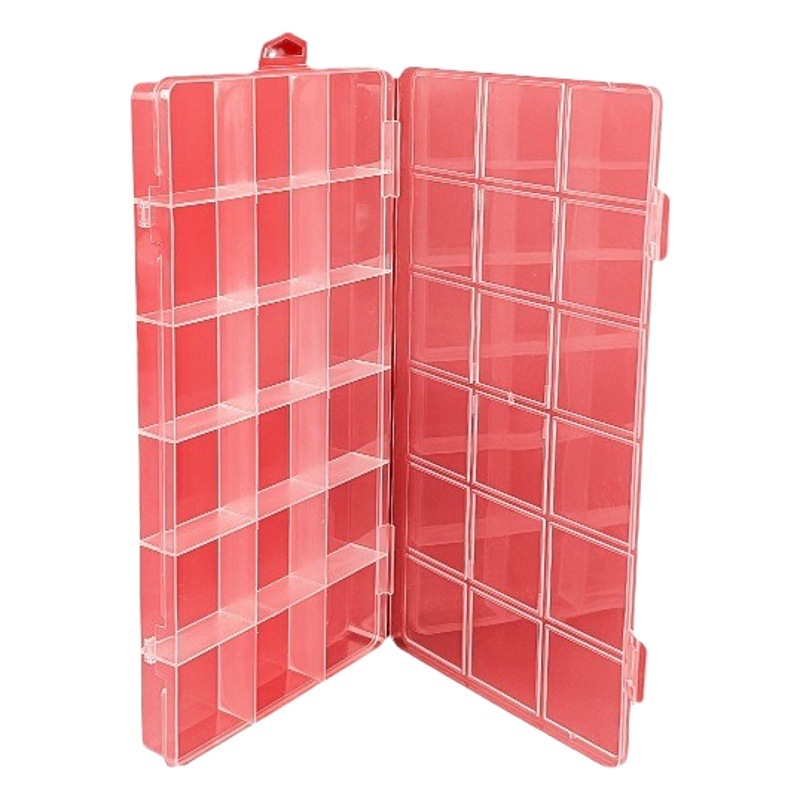 Integrated buckle with card slot fixed 18 grid transparent storage box brooch sample display organizing box plastic packing box