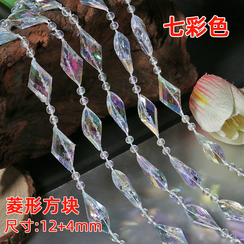 Picture of Acrylic Imitation Crystal Bead Curtain Living Room Decorative Transparent Line Curtain Bead Chain Ceiling Window Curtain Wedding Decoration