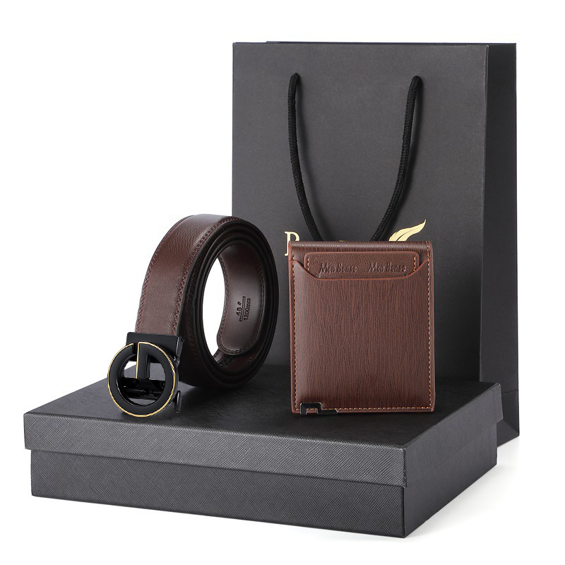 Picture of Gift Wallet Belt Set Corporate Business Men's Genuine Leather Logo Belt Men's Brand Belt Logo Customization