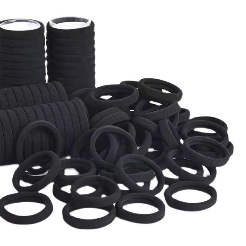 Picture of 5CM towel ring rubber band female tie head Korean version of high elastic durable leather case simple temperament black head rope wholesale