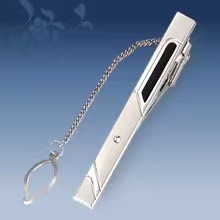 Picture of Metal tie clip men's suit chain 140 simple flower type business atmosphere with drill tie clip