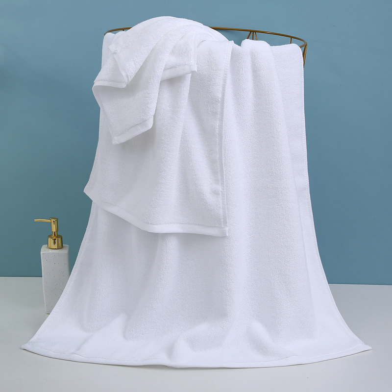 Picture of Hotel white towel wholesale cotton gift white towel hotel bath sauna catering cotton white hand towel bath towel