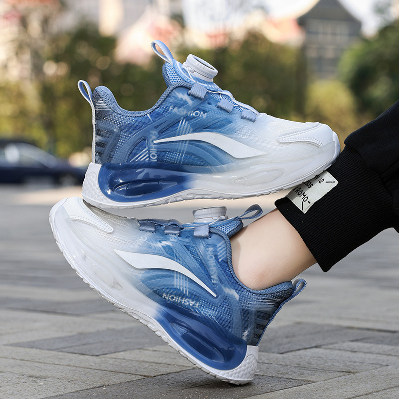 Breathable New 2024 Sports Shoes for Middle-Aged and Older Children, Spring All-Season Shoes, Casual Boys' Swivel Buckles, Lightweight Children's Shoes