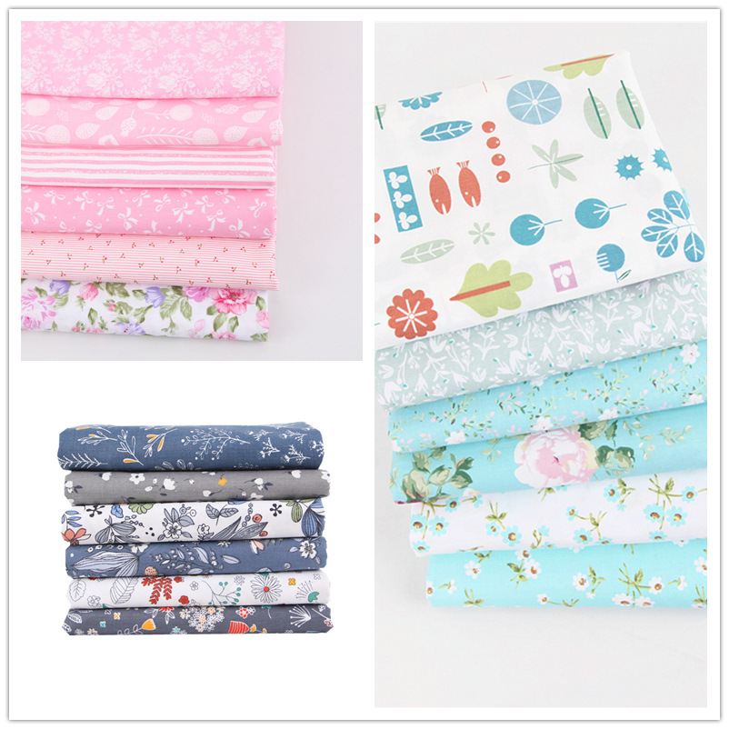 Picture of European Nordic handmade DIY patchwork twill fabric baby cotton printed cotton fabric group 25cm80cm